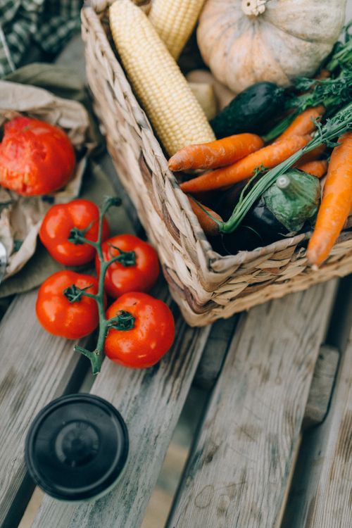 Stock photograph: fresh vegetables in a basket